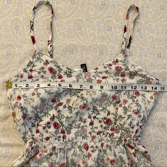 Divided H&M summer floral mini sundress, white - Picture 5 of 9